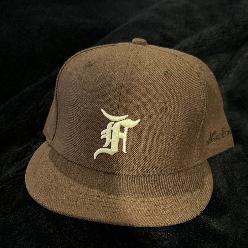 FEAR OF GOD ESSENTIALS Brown Baseball Cap with Embroidered Logo size 7 1/2